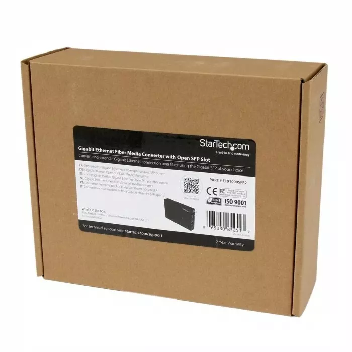 StarTech.com RJ45 SFP Media Converter Multi Mode Half/Full Duplex, ET91000SFP2