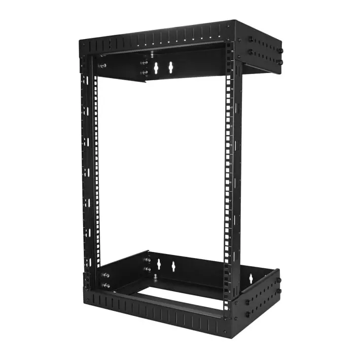 StarTech.com Black 15U Steel Server Rack with 2-Post Frame, RK15WALLOA