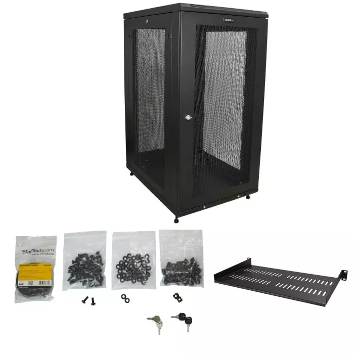 StarTech.com 24U-Rack Server Cabinet Medium 852 x 1172 x 600mm, RK2433BKM