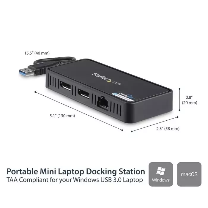 StarTech.com Dual Monitor 4K USB 3.0 Docking Station with DisplayPort - 0 x USB Ports USB A, USBA2DPGB