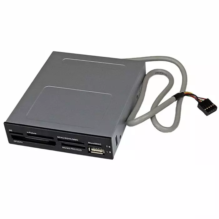 StarTech.com 7 Port USB 2.0 Internal Memory Card Reader for Multiple Memory Cards, 35FCREADBK3