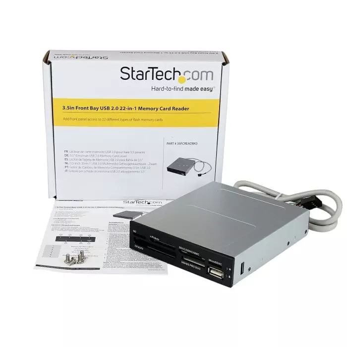 StarTech.com 7 Port USB 2.0 Internal Memory Card Reader for Multiple Memory Cards, 35FCREADBK3