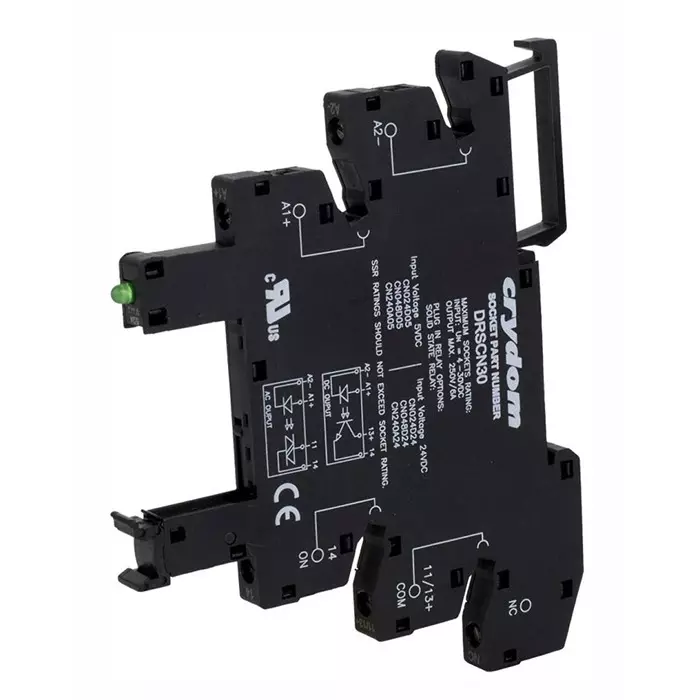 SENSATA/CRYDOM Relay Socket DRSCN DIN Rail 6.1 mm, DRSCN30