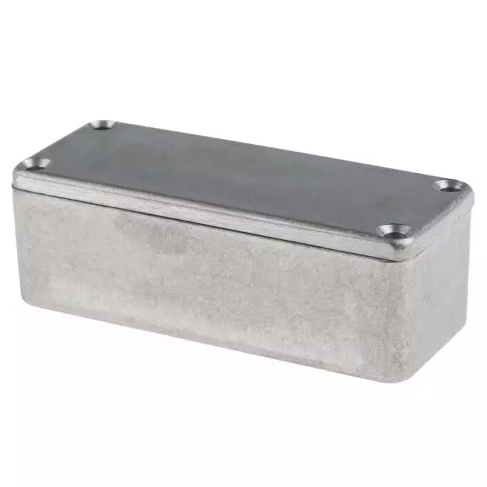RS PRO Silver Die Cast Aluminium Enclosure IP66 Silver Lid 89.1 x 35 x 30.3 mm