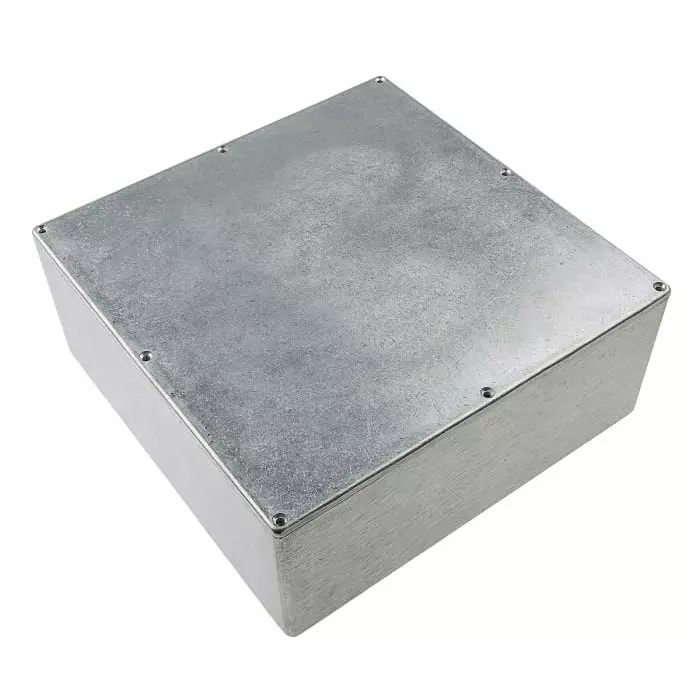 RS PRO Silver Die Cast Aluminium Enclosure Silver Lid 250 x 250 x 100 mm
