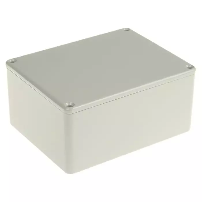 RS PRO Grey Die Cast Aluminium Enclosure Grey Lid 114.7 x 89.7 x 55.1 mm RAL 7038 Ral Code