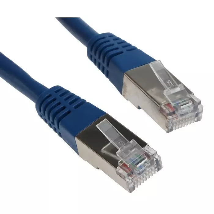 Decelect Ethernet Cable 1 m Cat5 Blue RJ45 to Male RJ45 Male F/UTP Shielded Terminated PVC Sheath, CR503B1CBL