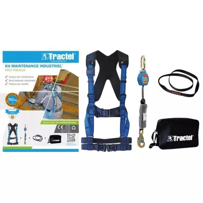 Tractel with The kit includes a HT55 high comfort safety harness a 1.80 m Blocfor self-retracting fall arrester with, 72572