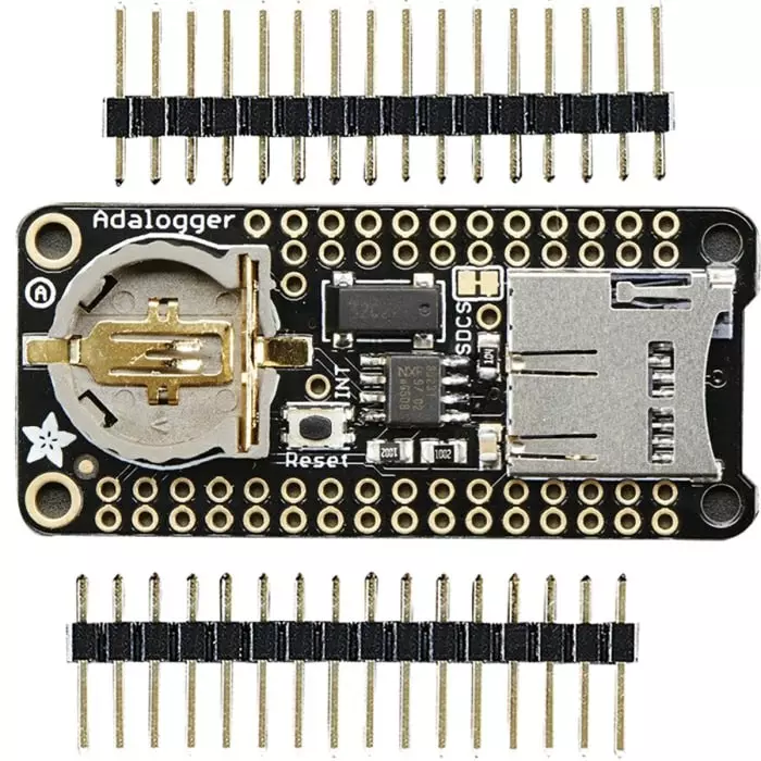 ADAFRUIT INDUSTRIES Feather Development Board FeatherWing Datalogger Real Time Clock Add On Board, Real Time Clock (RTC), 2922