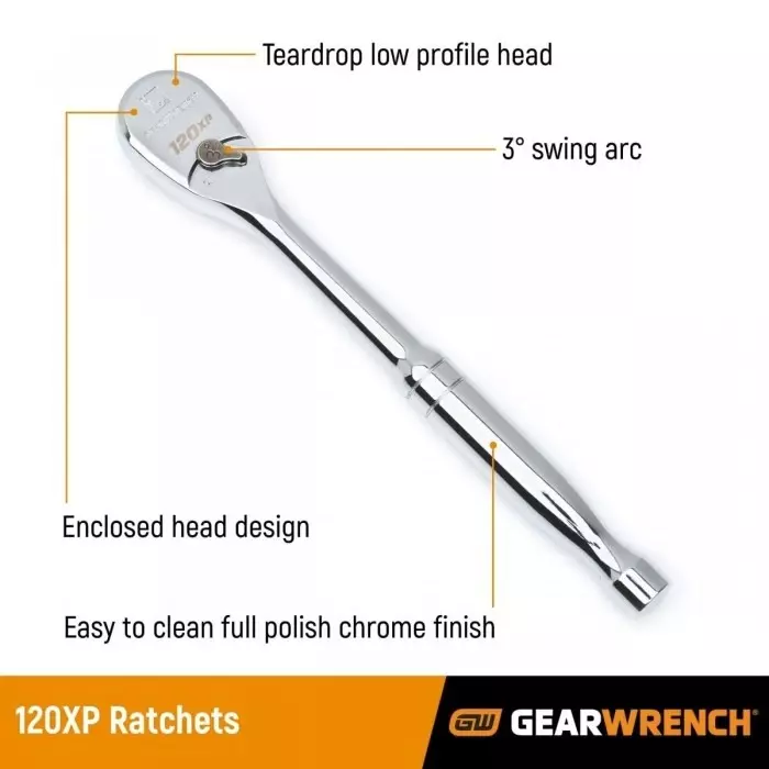 GEARWRENCH 1/2 inch Ratchet with Ratchet Handle 11.02 inch Overall, 81304P