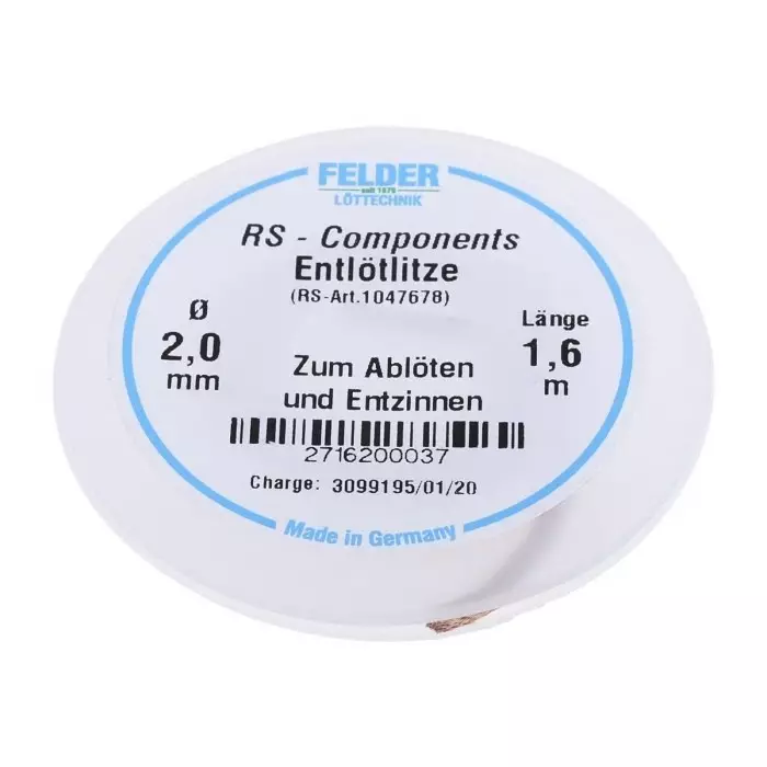 Felder Lottechnik 27.162 1.6m Desoldering Braid Width 2 mm, 27.162.00037