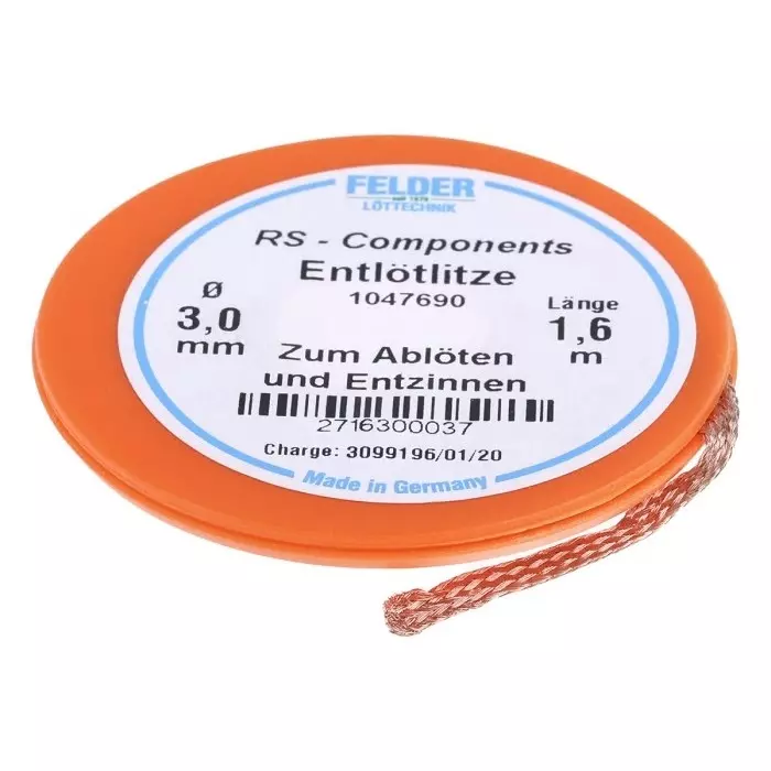 Felder Lottechnik 27.163 1.6m Desoldering Braid Width 3 mm, 27.163.00037