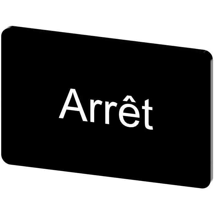 Siemens Labeling Plate, Arrêt, 3SU1900-0AD16-0GB0