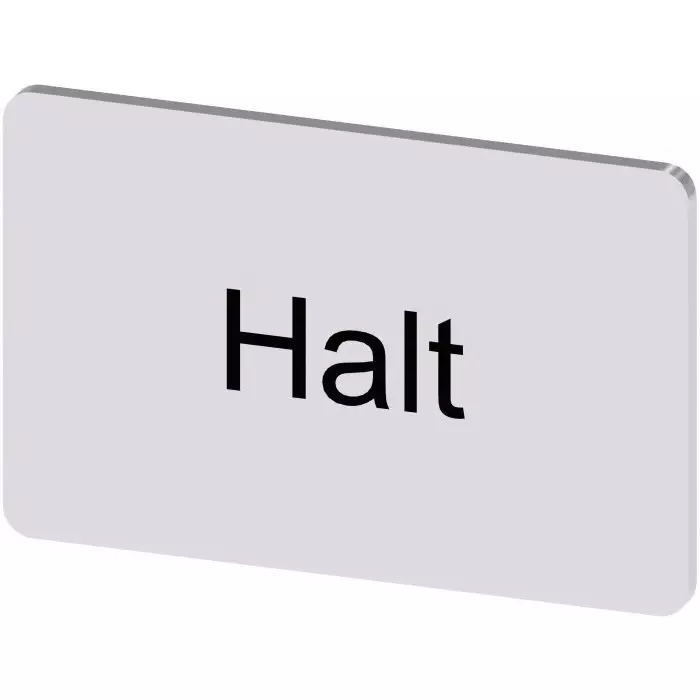 Siemens Labeling Plate, Halt, 3SU1900-0AD81-0AK0