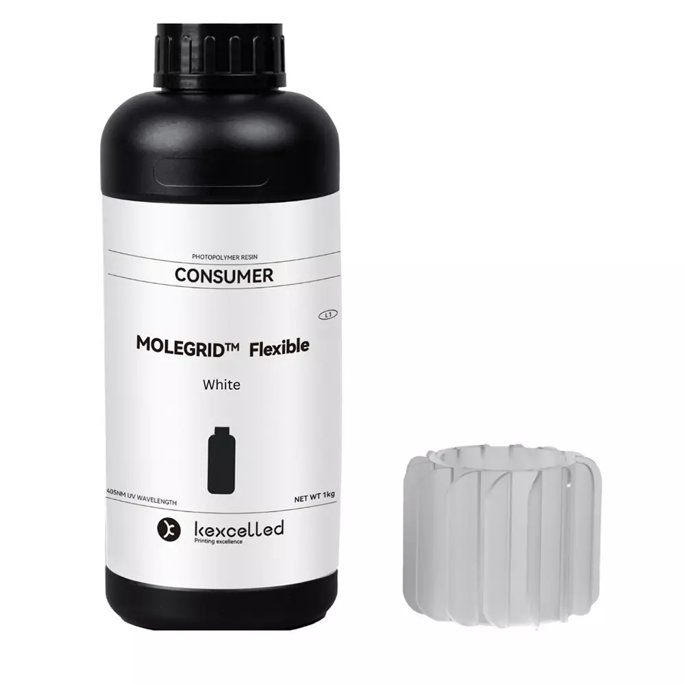 Kexcelled MOLEGRID Flexible Black Photopolymer Resin 9.2 MPa Tensile Strength