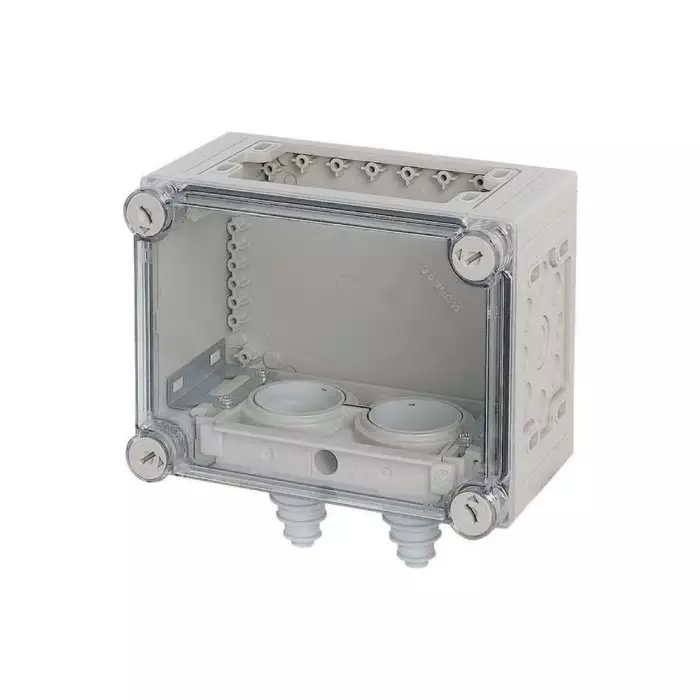 EATON xEnergy Series Light Grey Plastic General Purpose Enclosure, IP65, IK10, Transparent Lid, 150 x 375 x 250 mm, 076893 KST34-125
