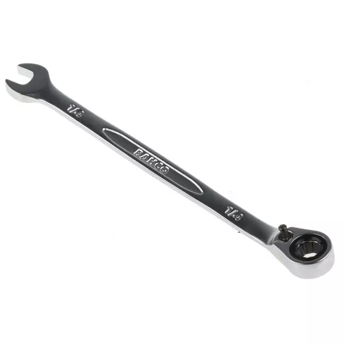 Bahco 1RZ Series Ratchet Spanner 1/4in Imperial Double Ended 128 mm Overall Length, 1RZ-1/4