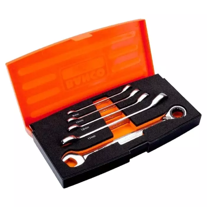 Bahco 1RM Series Ring Spanner Set 8-19 mm Alloy Steel, 1RM/S5 (Set of 5 Pcs)