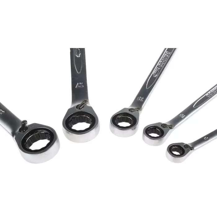 Bahco 1RM Series Ring Spanner Set 8-19 mm Alloy Steel, 1RM/S5 (Set of 5 Pcs)