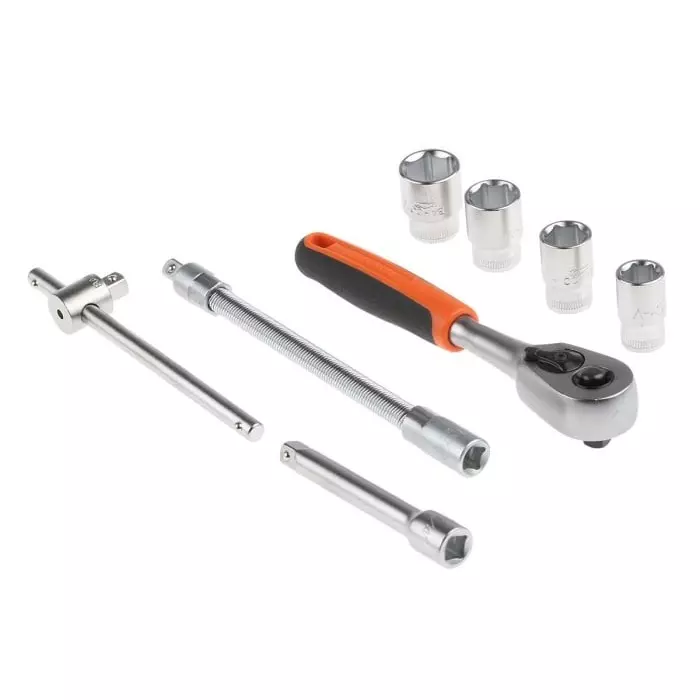 Bahco Standard Socket Set with Ratchet Imperial 1/4 inch 6 Point, S160AF (Set of 16 Pcs)