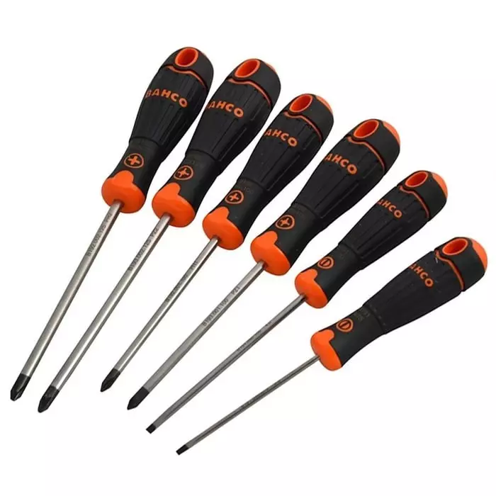 Bahco Pozidriv Slotted Screwdriver, B219.026 (Set of 6 Pcs)