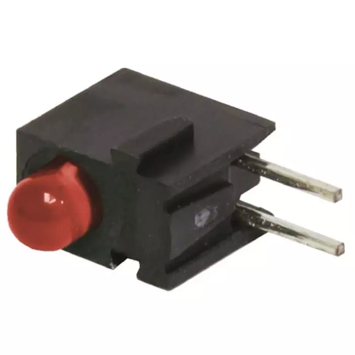 BIVAR Right Angle PCB LED Indicator Red Through Hole 2.2 V, H100CHDL (Pack of 10 Pcs)