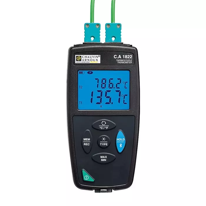 CHAUVIN ARNOUX Wired Digital Thermometer for Multipurpose Use E J K N R S T Probe 2 Input - With RS, P01654822