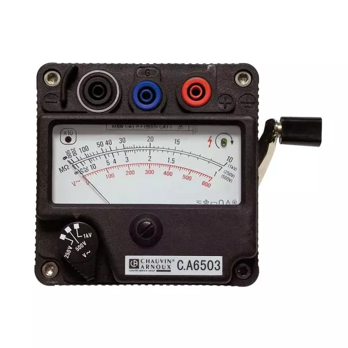 CHAUVIN ARNOUX Insulation Tester 250 V Min 1000 V Max 5G Ω Max CAT III 300V, P01132504