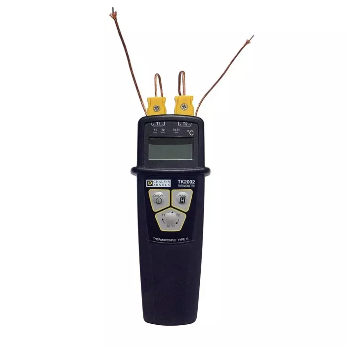 CHAUVIN ARNOUX Handheld Digital Thermometer for Multipurpose Use K Probe 2 Input +1000°C Max, P01653110