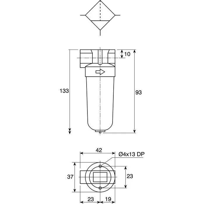 Norgren F07 Series Pneumatic Filter 40 μm G 1/8 10 Bar with Manual Drain, F07-100-M3TG