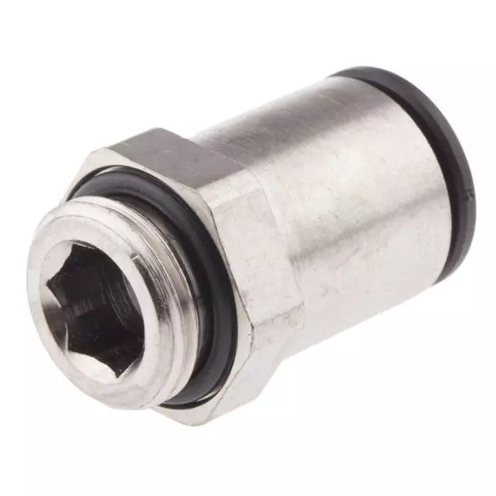 Legris LF3000 Series Straight Threaded Adaptor G 3/8 Male to Push In 12 mm Threaded-to-Tube Connection Style, 3101 12 17 (Pack of 2 Pcs)