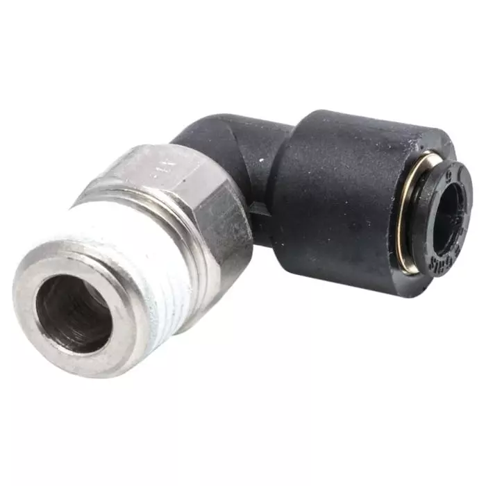 Legris LF3000 Series Elbow Threaded Adaptor R 1/4 Male to Push In 6 mm Threaded-to-Tube Connection Style, 3159 06 13 (Pack of 5 Pcs)