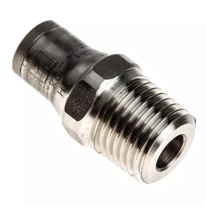 Legris LF3800 Series Straight Threaded Adaptor R 1/4 Male to Push In 6 mm Threaded-to-Tube Connection Style, 3805 06 13