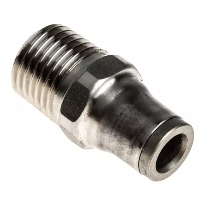 Legris LF3800 Series Straight Threaded Adaptor R 1/4 Male to Push In 6 mm Threaded-to-Tube Connection Style, 3805 06 13