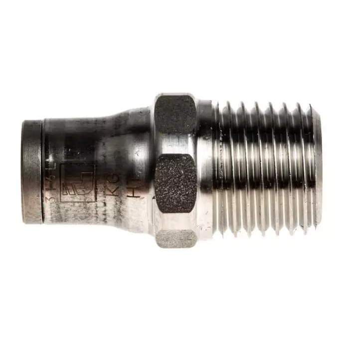 Legris LF3800 Series Straight Threaded Adaptor R 1/4 Male to Push In 6 mm Threaded-to-Tube Connection Style, 3805 06 13