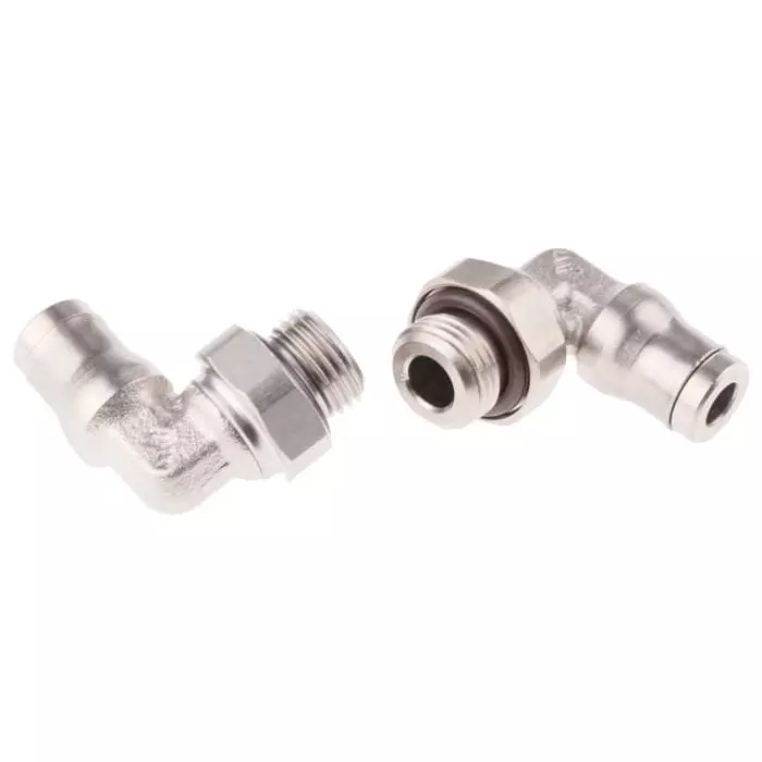 Legris LF3600 Series Elbow Threaded Adaptor G 1/8 Male to Push In 4 mm Threaded-to-Tube Connection Style, 3699 04 10 (Pack of 5 Pcs)