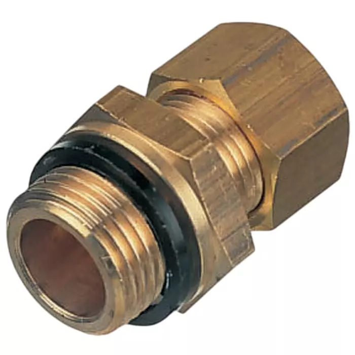 Legris Brass Pipe Fitting Straight Compression Coupler Male G 1/2 inch to Female 12 mm, 0101 12 21 (Pack of 5 Pcs)