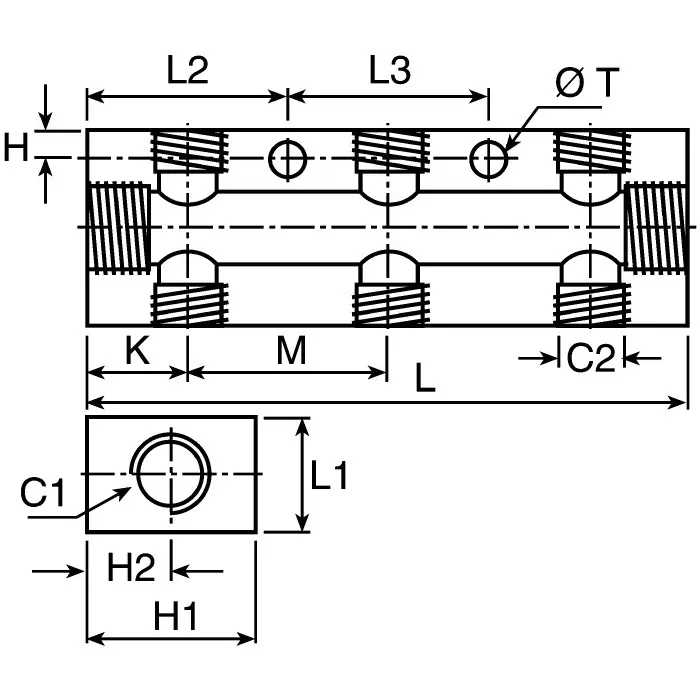 Legris 3313 Series 8 Outlet Manifold G 1/4 G 1/8, 3313 10 13 04
