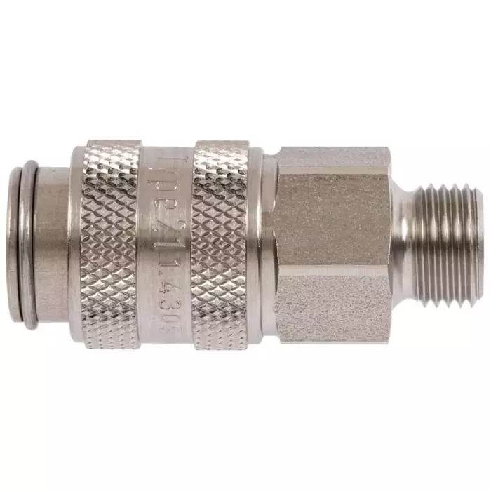 Legris 304 Stainless Steel Female Pneumatic Quick Connect Coupling, 1/8 in Male 16 mm Female Thread, 21KBAW10RVX
