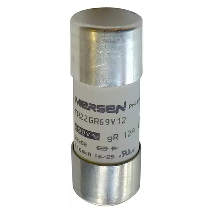 Mersen FF Cartridge Fuse 63 A 500 V DC, 690 V AC & 700 V AC 22x58 mm, D1018627 - FR22GR69V63T