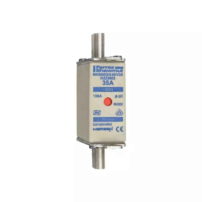 Mersen NH Fuse 35 A 400 V AC NH000, NH000GG40V35 (Pack of 3 Pcs)