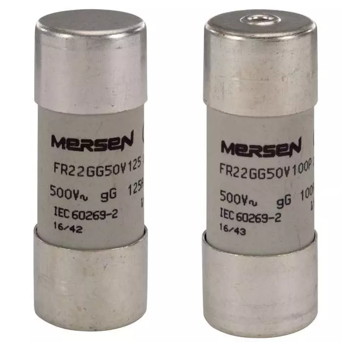Mersen Slow-Blow Ceramic Cartridge Fuse 63 A 690 V AC 22.2x58 mm, FR22GG69V63P (Pack of 10 Pcs)