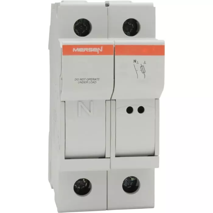 Mersen Rail Mount Fuse Holder 25 A for 8x31 mm Fuse 1P+N 400 V AC, P1062682 - CMC81N