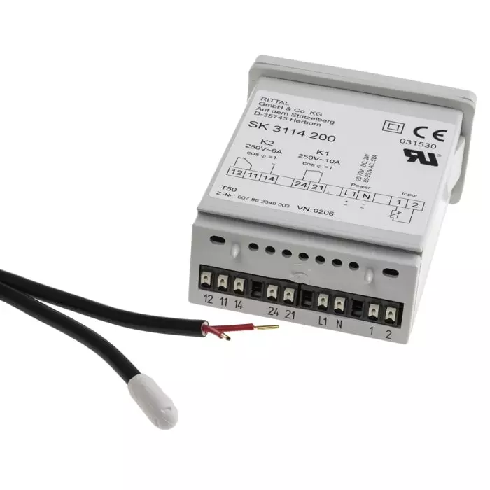 Rittal SK Changeover Enclosure Thermostat 24 V DC 230 V AC +5 to +55 °C, 3114200