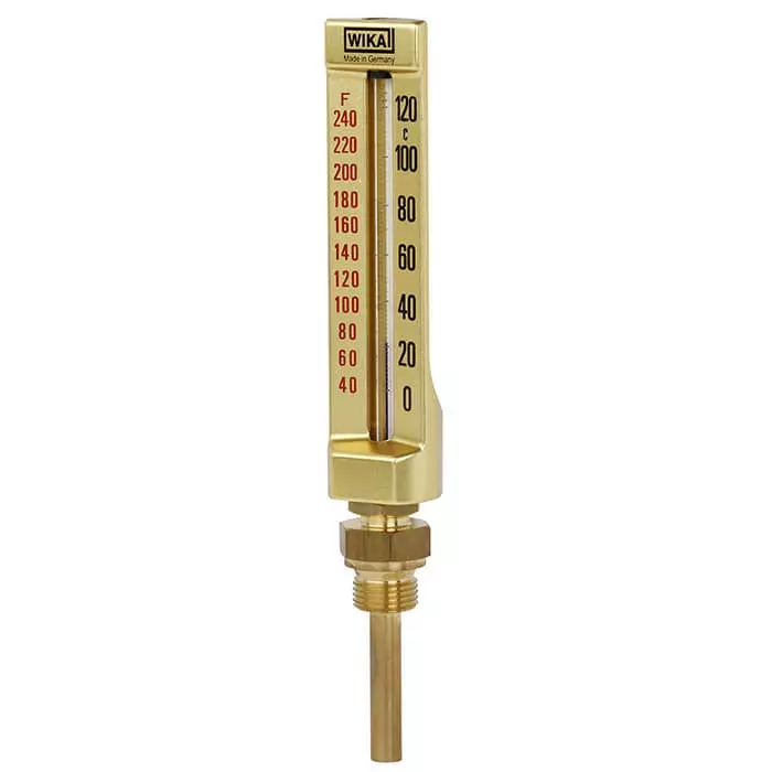 WIKA Panel Mount Glass Thermometer 160 °C max, 3502007