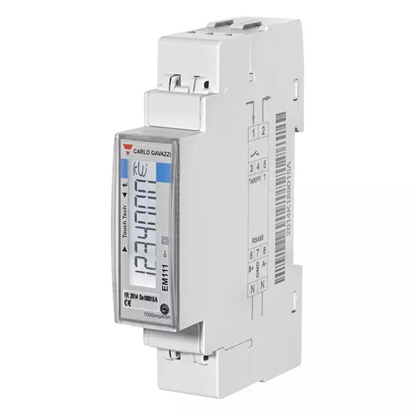 CARLO GAVAZZI Digital Energy Meter, 1Ph, 230Vac, Din, Em111Dinav81X01X