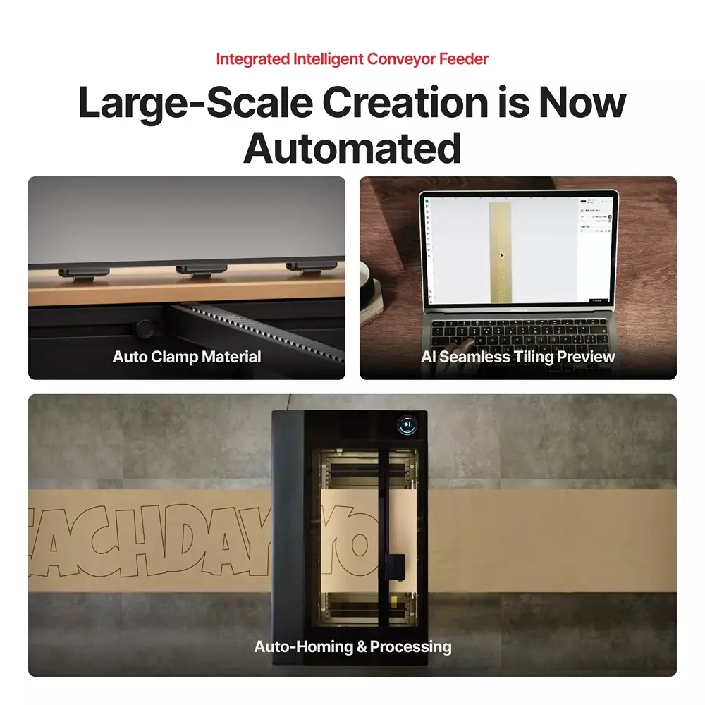 XTOOL P3 80 W Flagship CO₂ Laser Cutter with Intelligent Automation, Standalone 1200 mm/s Max. Working Speed and 1500 W Input Power