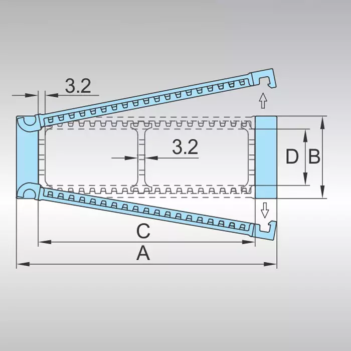 controlwell-cable-drag-shift-n-type-chain-both-side-open-separated-side-band-inner-width-35-mm-bending-radius-100-mm-st055n035