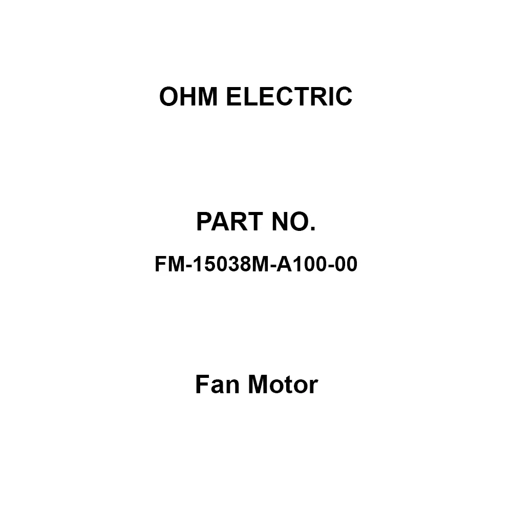OHM ELECTRIC Fan Motor 0.53/0.45 A Current 100(50/60 Hz) V Voltage Iron (impeller) Material, FM-15038M-A100-00
