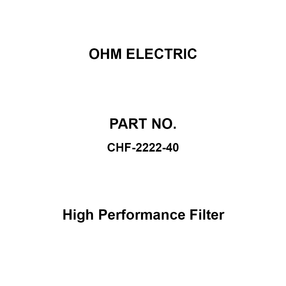 OHM ELECTRIC High Performance Filter Polypropylene (frame: thick paper) Material, CHF-2222-40